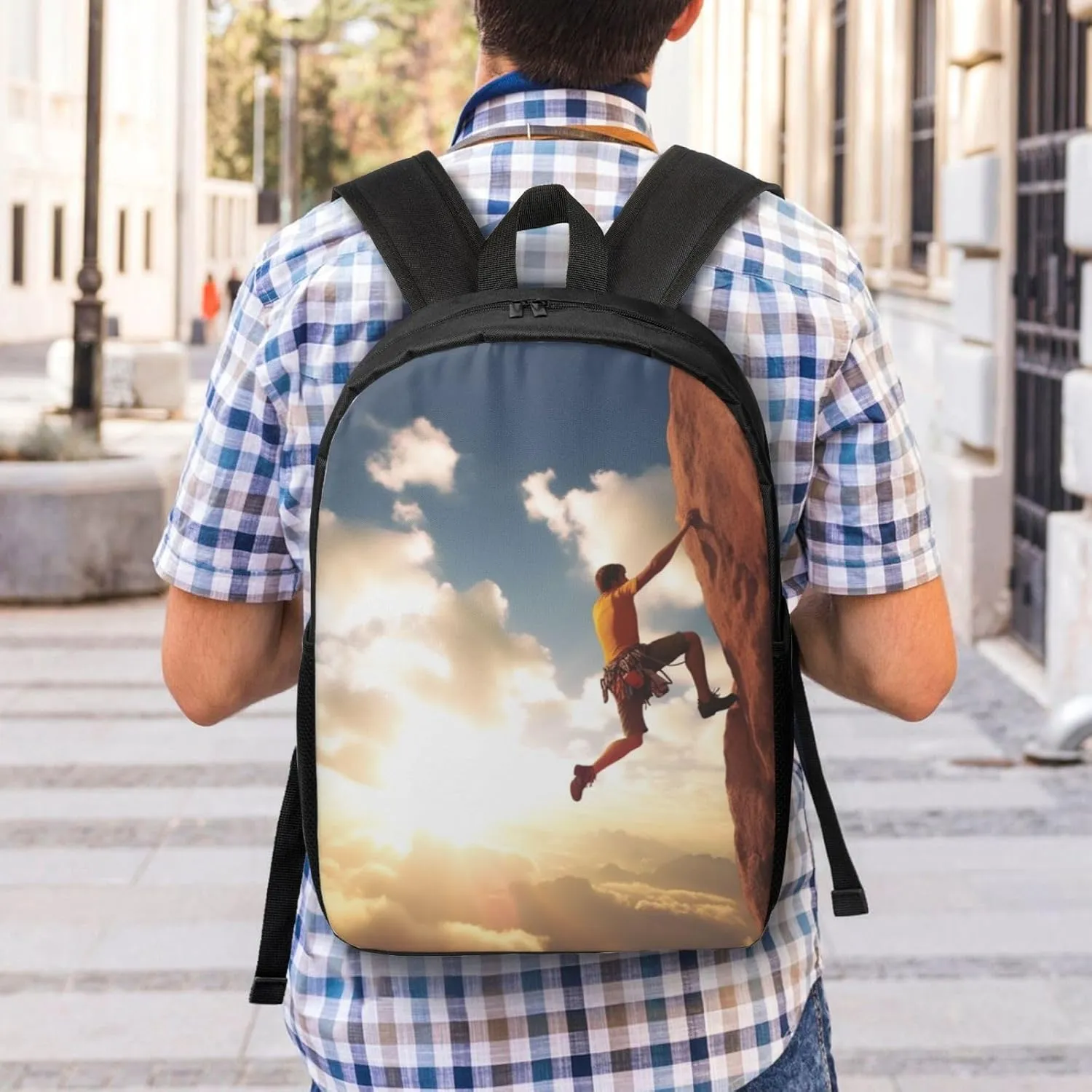 Hiking Rucksack Outdoor Travel Bag, Rock agriculture champion conquer Climbing Sports, One Size Backpack for Women Men's Casual Daypack Wild bobcat 