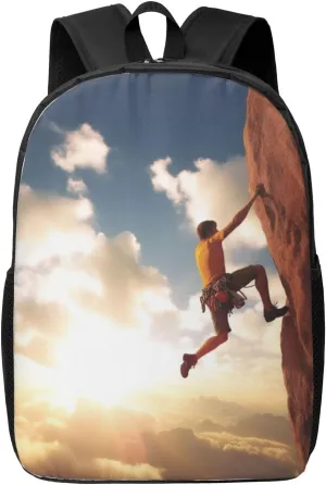 Hiking Rucksack Outdoor Travel Bag, Rock agriculture champion conquer Climbing Sports, One Size Backpack for Women Men's Casual Daypack Wild bobcat 