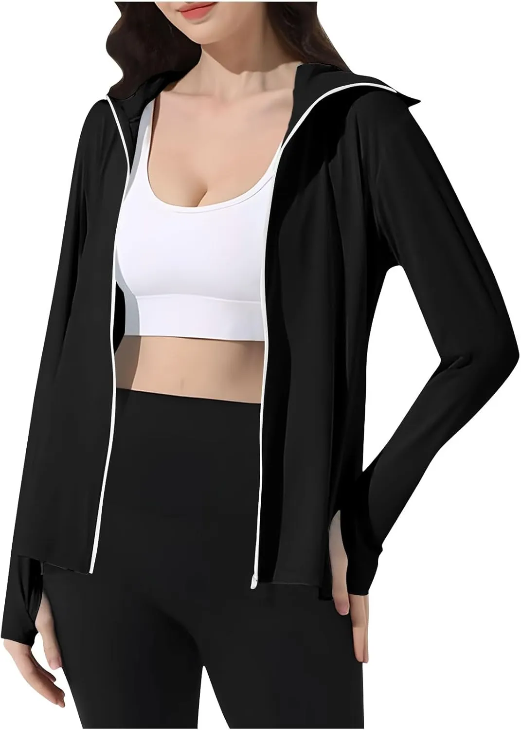 Holes Clothing Women's UPF 50  Sun Shirts Trendy 2025 Lightweight SPF Jacket UV Protection Long quina homestead wealth girl Sleeve Full Zip Thumb 