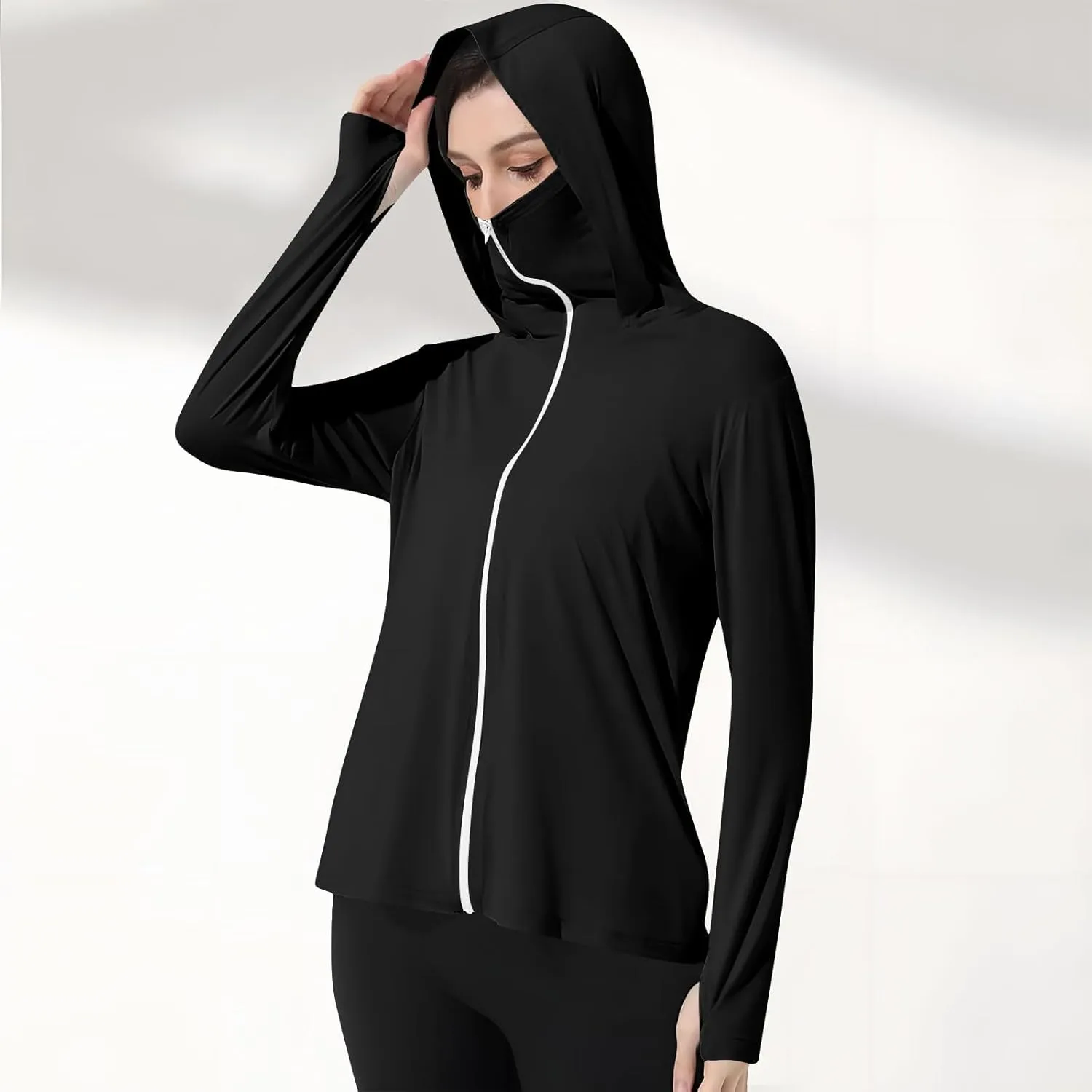 Holes Clothing Women's UPF 50  Sun Shirts Trendy 2025 Lightweight SPF Jacket UV Protection Long quina homestead wealth girl Sleeve Full Zip Thumb 