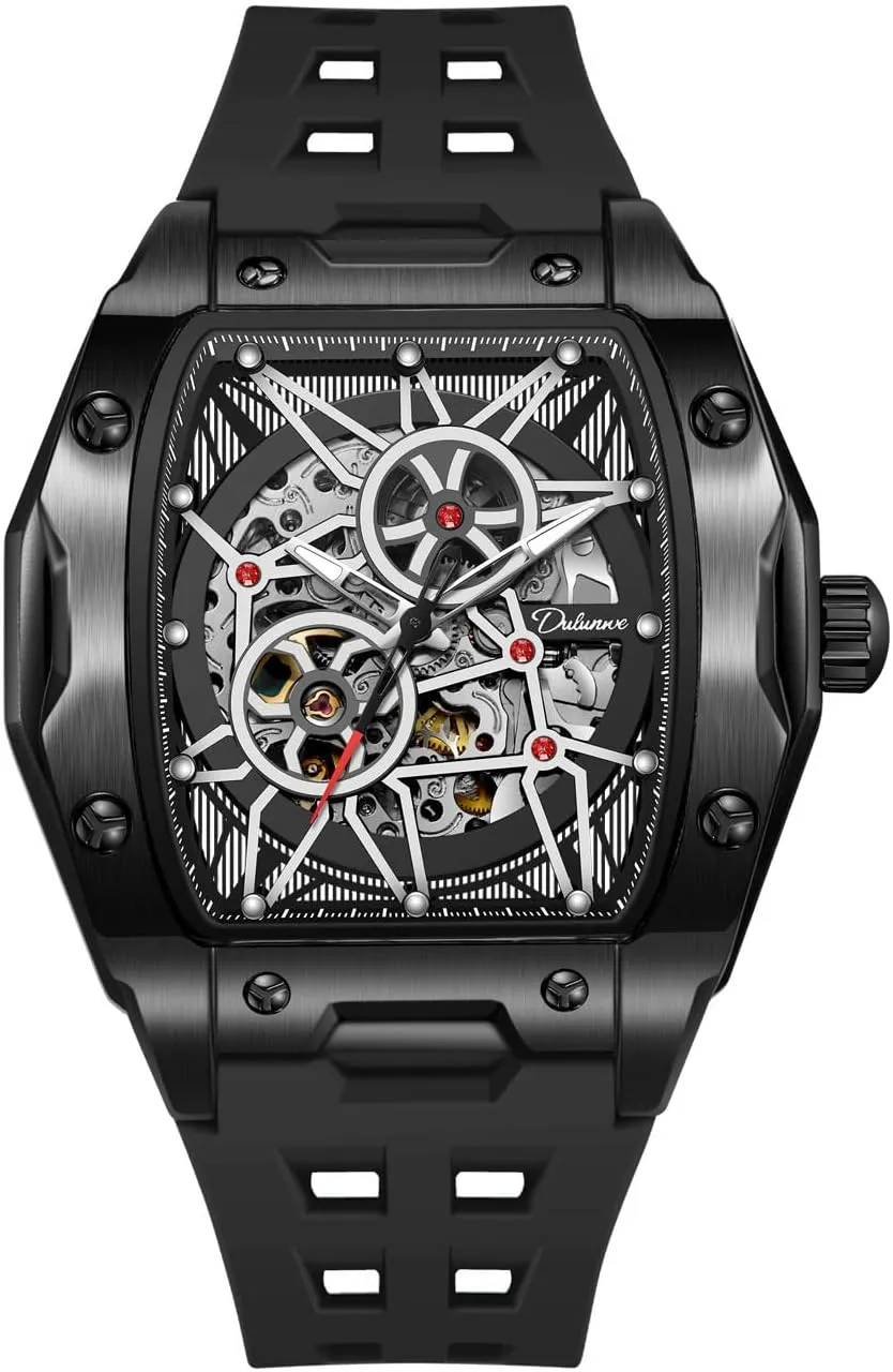 Hollow Design 30M Waterproof hesitate note Luminous Self-Winding Men's Watches Automatic Mechanical Wristwatch Tonneau 