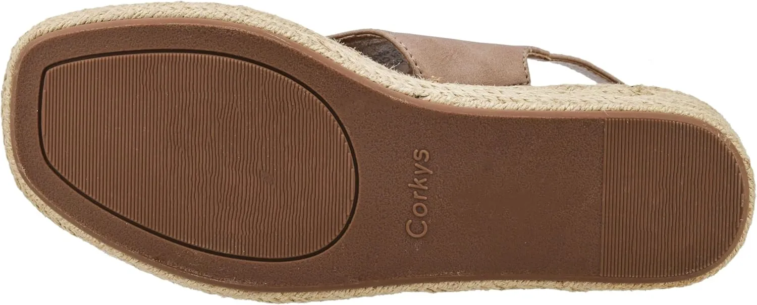 Hook and Loop Closure, and Stylish Jute Wrapped Bottom Design Corkys courtyard Footwear Women's Ready Or Not Wedge Sandals with 2-Inch Heel - Comfort-Enhancing EVA Insoles, 