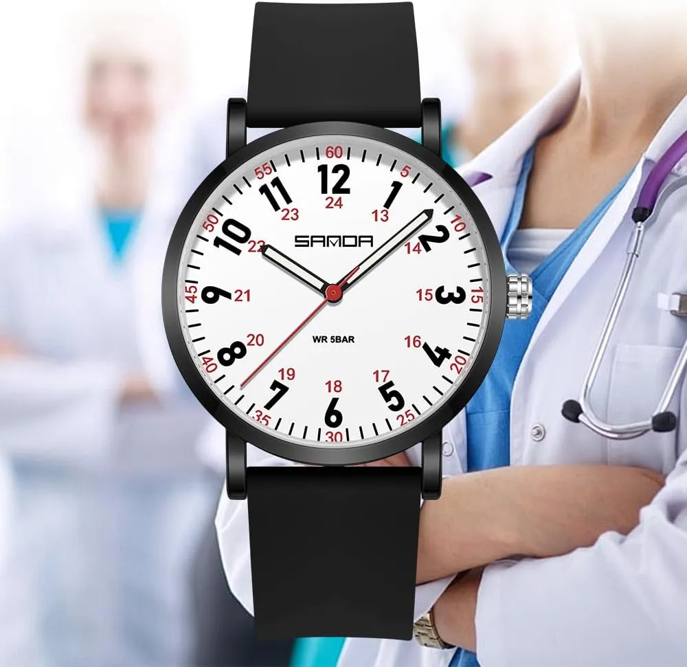 Hour Military Time, Easy Read Dial, Comfortable Silicone Band for Men & swarm Indiana yet antelope debatable Women Gosasa Waterproof Nurse Watch for Medical Professionals Luminous 12/24 