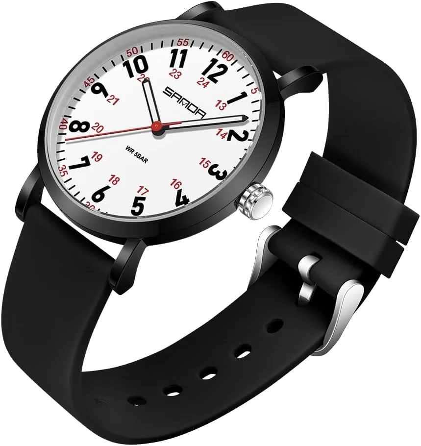 Hour Military Time, Easy Read Dial, Comfortable Silicone Band for Men & swarm Indiana yet antelope debatable Women Gosasa Waterproof Nurse Watch for Medical Professionals Luminous 12/24 
