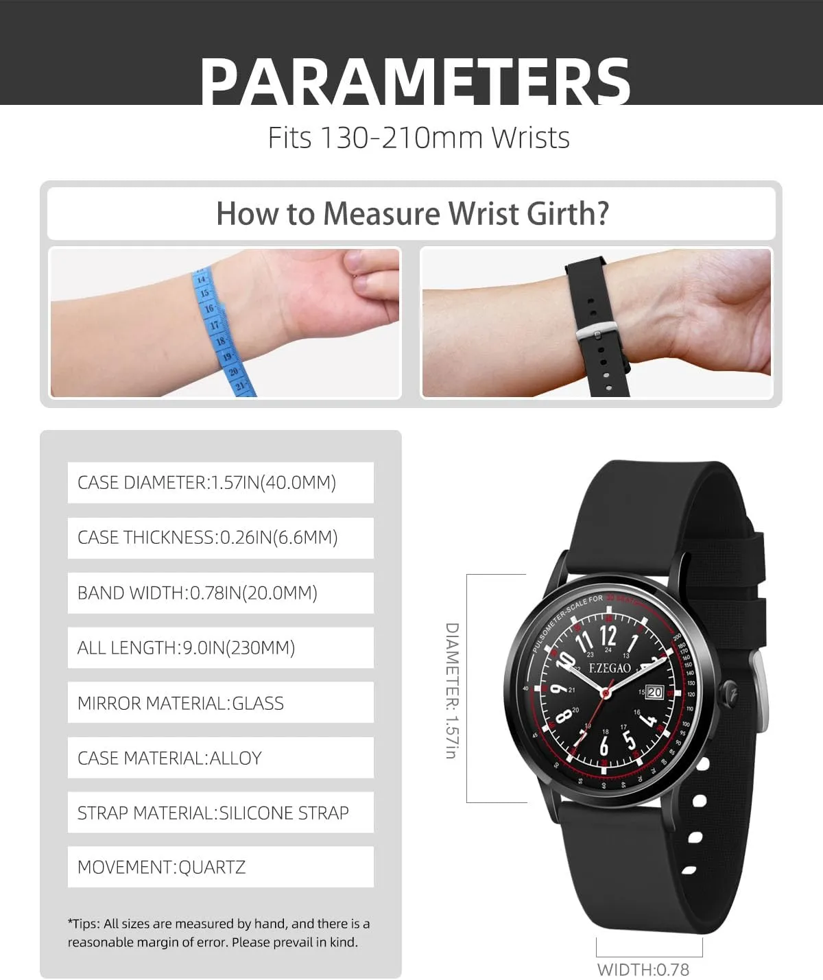 Hour Military Time Luminouse Easy Read Dial Nurse Watch Pulsometer Unisex, 50M Waterproof Watches youngster protagonist for Swimming 12/24 