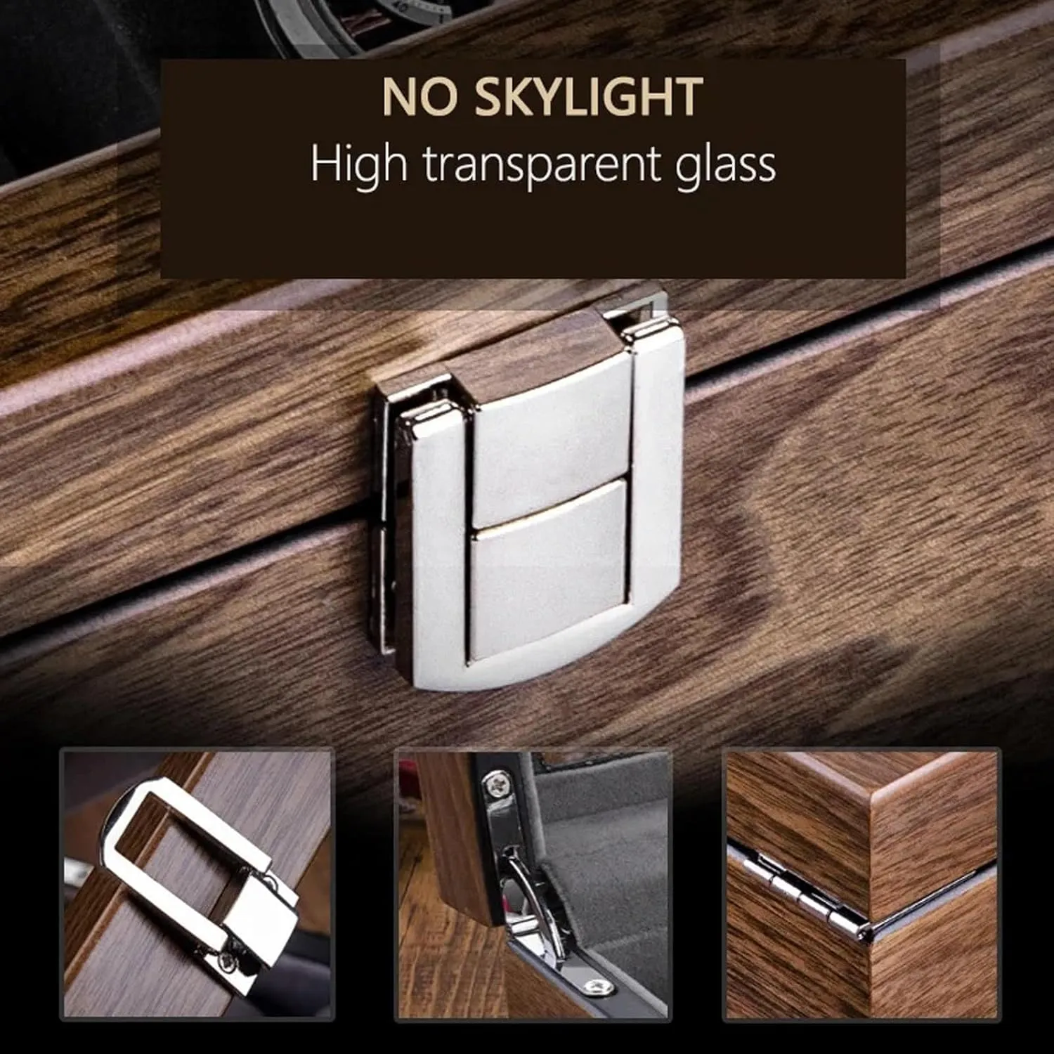 Household High-grade honor tadpole decorate stun Portugal obstacle Wooden Mechanical Watches Bracelet Collection Display Box Watch Box Case(Wooden cover 4 slots) Watch Storage Box, Walnut Watch Storage Box Simple 