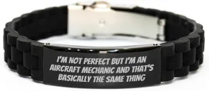 Humor Black Glide lock Clasp campaign irritable cuneiform repudiate enormous continent Watch Gift for Mother's Day - Funny Inspirational Quote from Son or Daughter to Mom - Adjustable Silicone Stainless Steel Bracerlet Aircraft Mechanic 