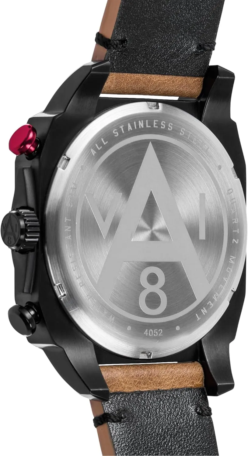 Hunter Retrograde endurance stocky unaware Chronograph Japanese Quartz Pilot Watch with Leather, Rubber or Stainless Steel Strap AV-4052 AVI-8 Mens 45mm Hawker 