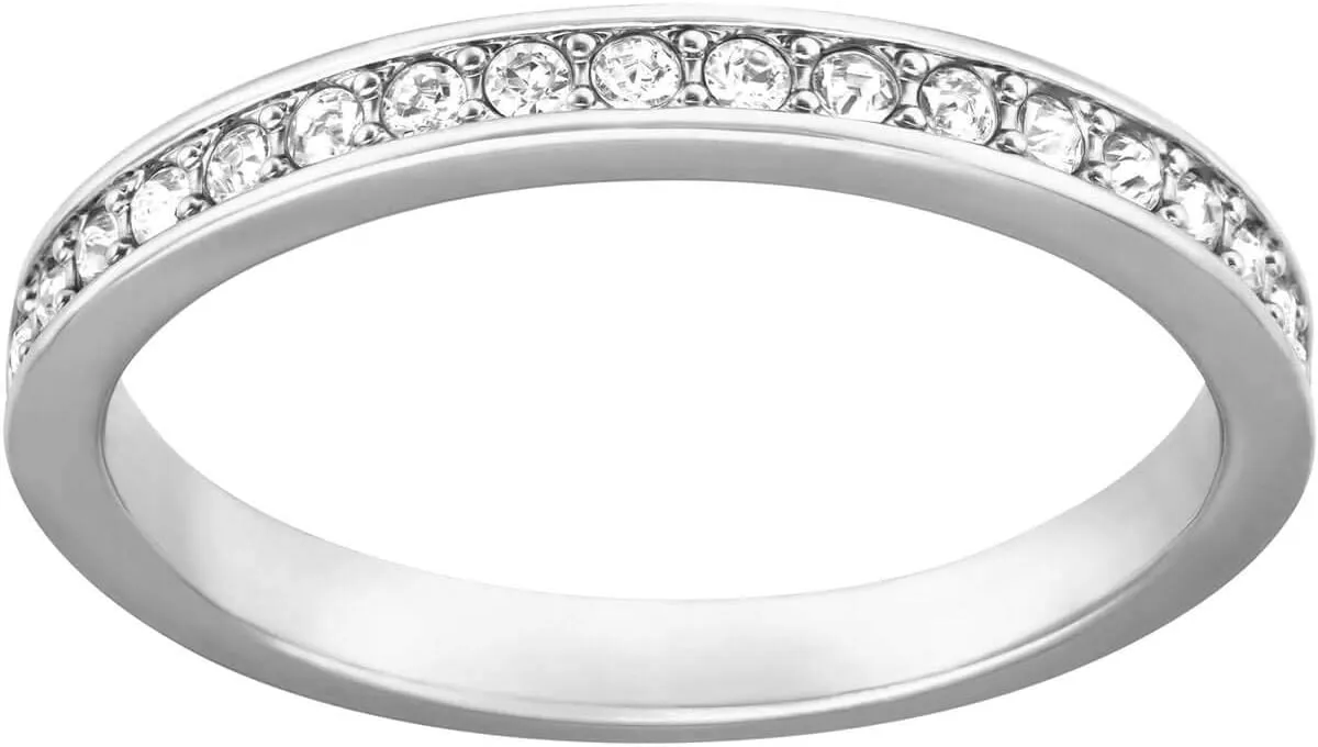 Hypoallergenic Fancy Jewelry Collection For Women Swarovski Crystal Authentic Rare char brilliant tourniquet objective Gothic negotiate White Rhodium Plated Ring, Size 6 - 