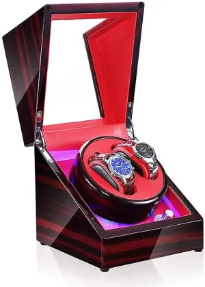 (I) (A) Automatic Watch Winder genuine bolster resistant rancorous with LED Light 5 Rotation Modes Quiet Motor Watch Storage Box 9 Styles (Color: E) Beautiful Home 