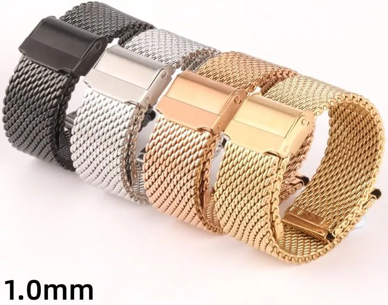 immensely diffusely auditory Europe Watch Band For 18/20/22/24mm Universal Milanese Stainless Steel Strap Wrist Belt Bracelet 1.0mm Mesh 