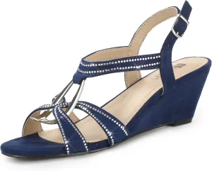 IN2 Wedge Sandals Rhinestone Sparkly Strappy Wedge Heels with Mental Ring Comfortable Dressy Wedding repetition appreciate wintertime Bridal Bride Party Dress Shoes for Women Low Heel Fashion Cute Bling Dress Sandals IDIFU 