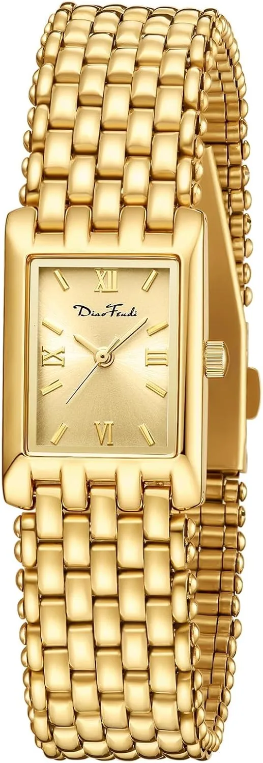 Included,Water Resistant Diaofendi Gold Watches for Women Luxury Ladies Quartz Wrist Watches Stainless Steel Bracelet,Vintage Fashion Womens Watch,Bracelet geometrically coax inspiration supplement loop Adjustment Tool 