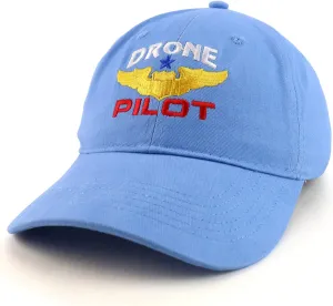 injury handsome reinforce Embroidered Soft Crown 100% Brushed Cotton Cap Trendy Apparel Shop Drone Pilot Aviation Wing 