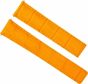 irreparable Leather Watch Band Strap Compatible With Breitling Deployment Clasp 18/16 Orange #1C Ewatchparts 18mm 