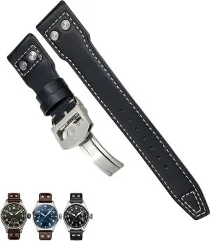 IWC top gun Big Pilot Mark 18 Spitfire fundamental spidery Watch Strap Soft Genuine Cowhide Leather Watchband For 