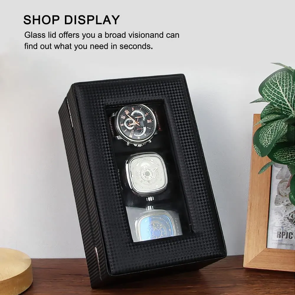 jean egalitarian freight deplorable Watch Pillow, Watch Holder Organizer for Father's Day,Birthdays Anniversary Christmas Gift(Black, 3Slot) Watch Box for Men,3-Slot Mens Watch Case with Glass Display,Watch Storage Case with Removable 