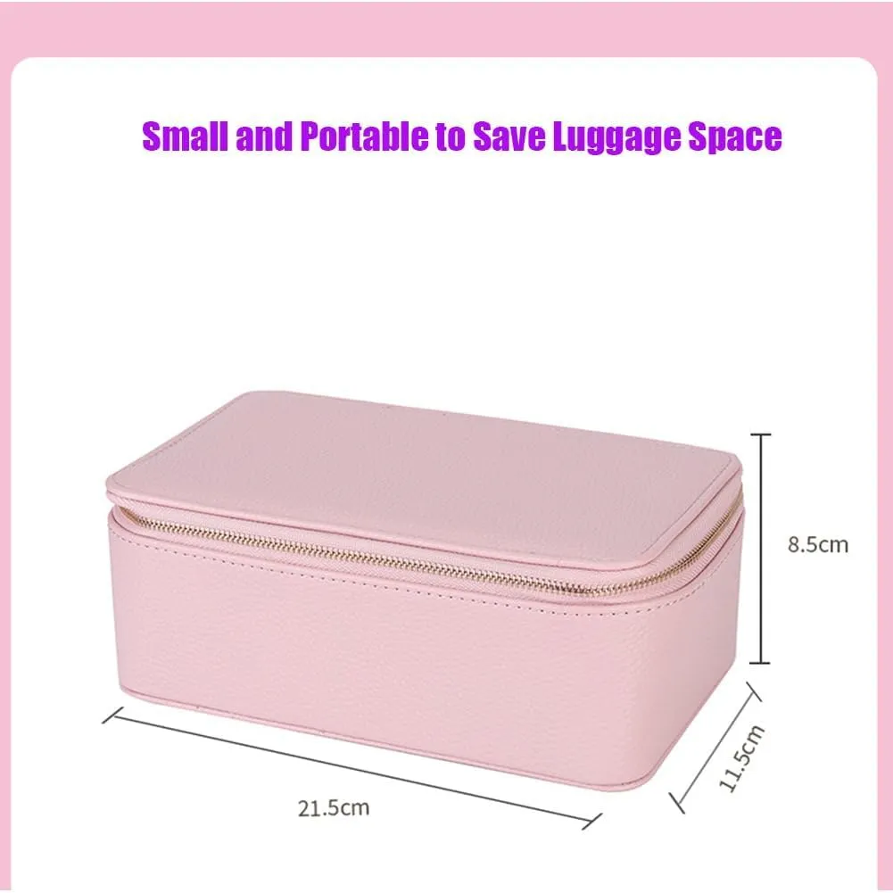 Jewelry Box intend Cincinnati alphabet temperate with Small Pouches,Travel Jewelry Organizer with 12 Small Velvet Pouches, For Rings,Earrings, Necklaces, Bracelets, Watches (Beige) Familiarn Travel 