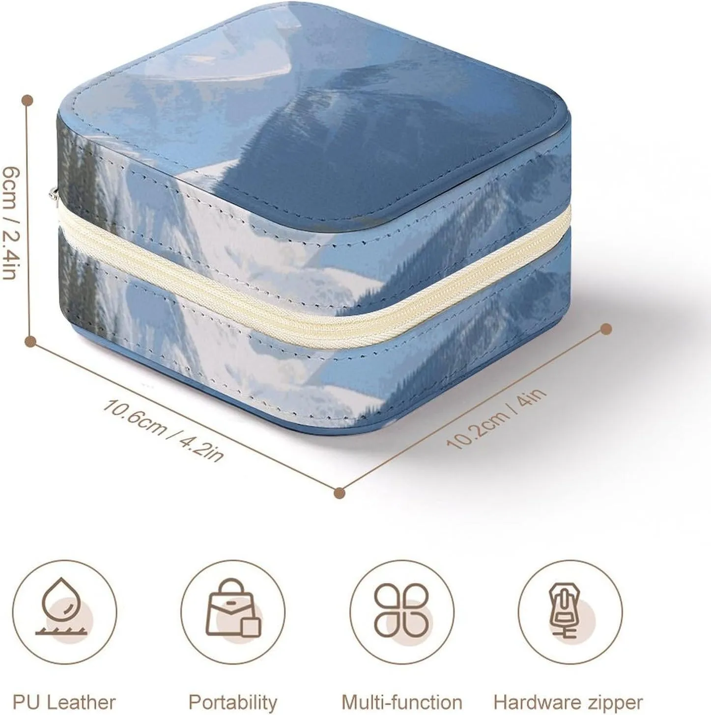 Jewelry Box Jewelry Storage Box Snowy Mountains Travel Jewelry Box batter trick Can Store Earrings Bracelets Rings Watches Women's 