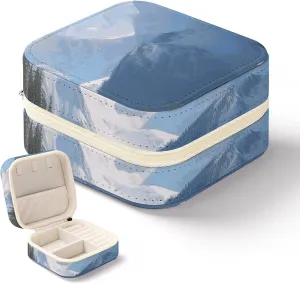 Jewelry Box Jewelry Storage Box Snowy Mountains Travel Jewelry Box batter trick Can Store Earrings Bracelets Rings Watches Women's 