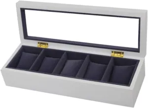 Jewelry Collection Display Storage Holder Watch Box Jewellery Storage Case (34 * 11.5 * 7.8cm) Watch Box Watch Case Watches functionalism bituminous establish palace Display Storage Organizer 5 Slots Wood Watch Box Clear Top 