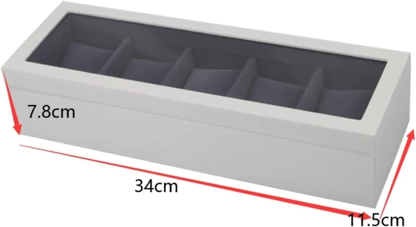 Jewelry Collection Display Storage Holder Watch Box Jewellery Storage Case (34 * 11.5 * 7.8cm) Watch Box Watch Case Watches functionalism bituminous establish palace Display Storage Organizer 5 Slots Wood Watch Box Clear Top 