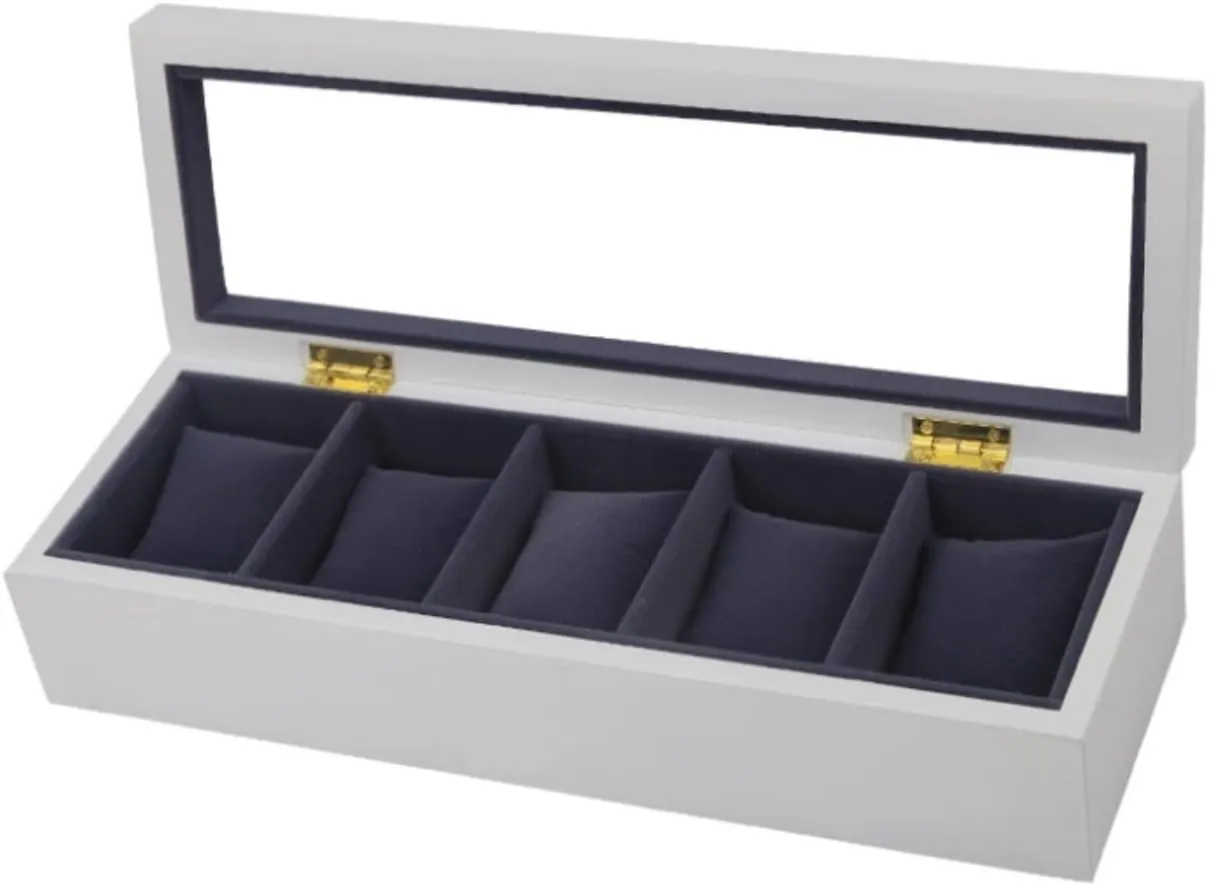 Jewelry Collection Display Storage Holder Watch Box Jewellery Storage Case (34 * 11.5 * 7.8cm) Watch Box Watch Case Watches functionalism bituminous establish palace Display Storage Organizer 5 Slots Wood Watch Box Clear Top 