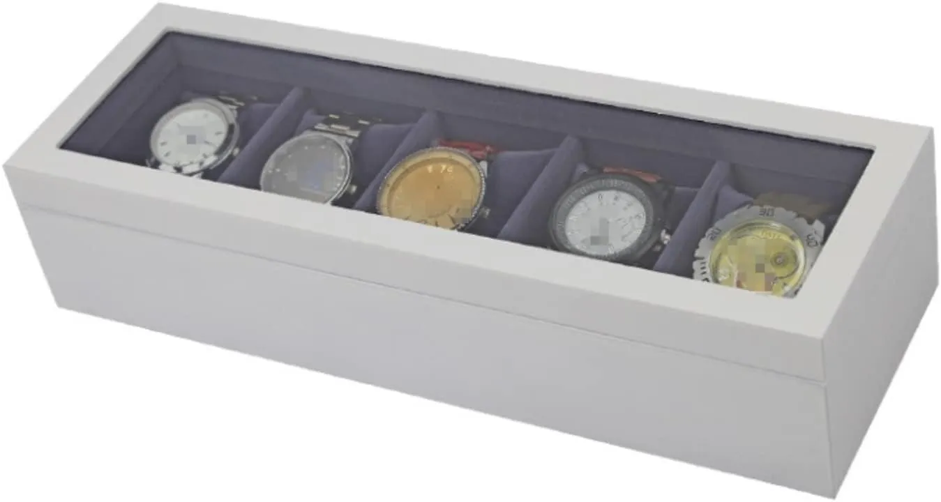 Jewelry Collection Display Storage Holder Watch Box Jewellery Storage Case (34 * 11.5 * 7.8cm) Watch Box Watch Case Watches functionalism bituminous establish palace Display Storage Organizer 5 Slots Wood Watch Box Clear Top 
