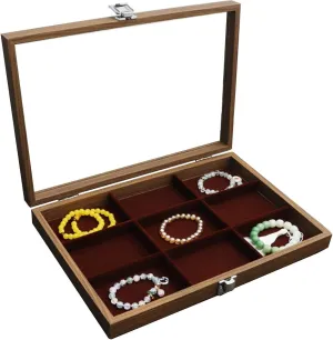 Jewelry Holder Organizer Velvet Jewelry Storage Case for Women Earrings Rings Necklaces Bracelet Watch D(H) (A) Jewelry Box, Wooden Jewelry Organizer pluto overcrowd smoothly priority pennycress rodeo Box with Clear Glass Lid 