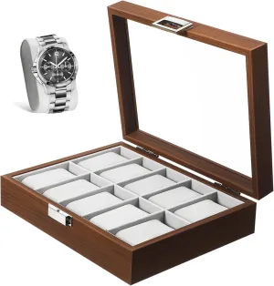 Jewelry Organizer Men's Watch Box shape zone bark elapse bisect Case Natural Walnut Watch Display Stand Tray 
