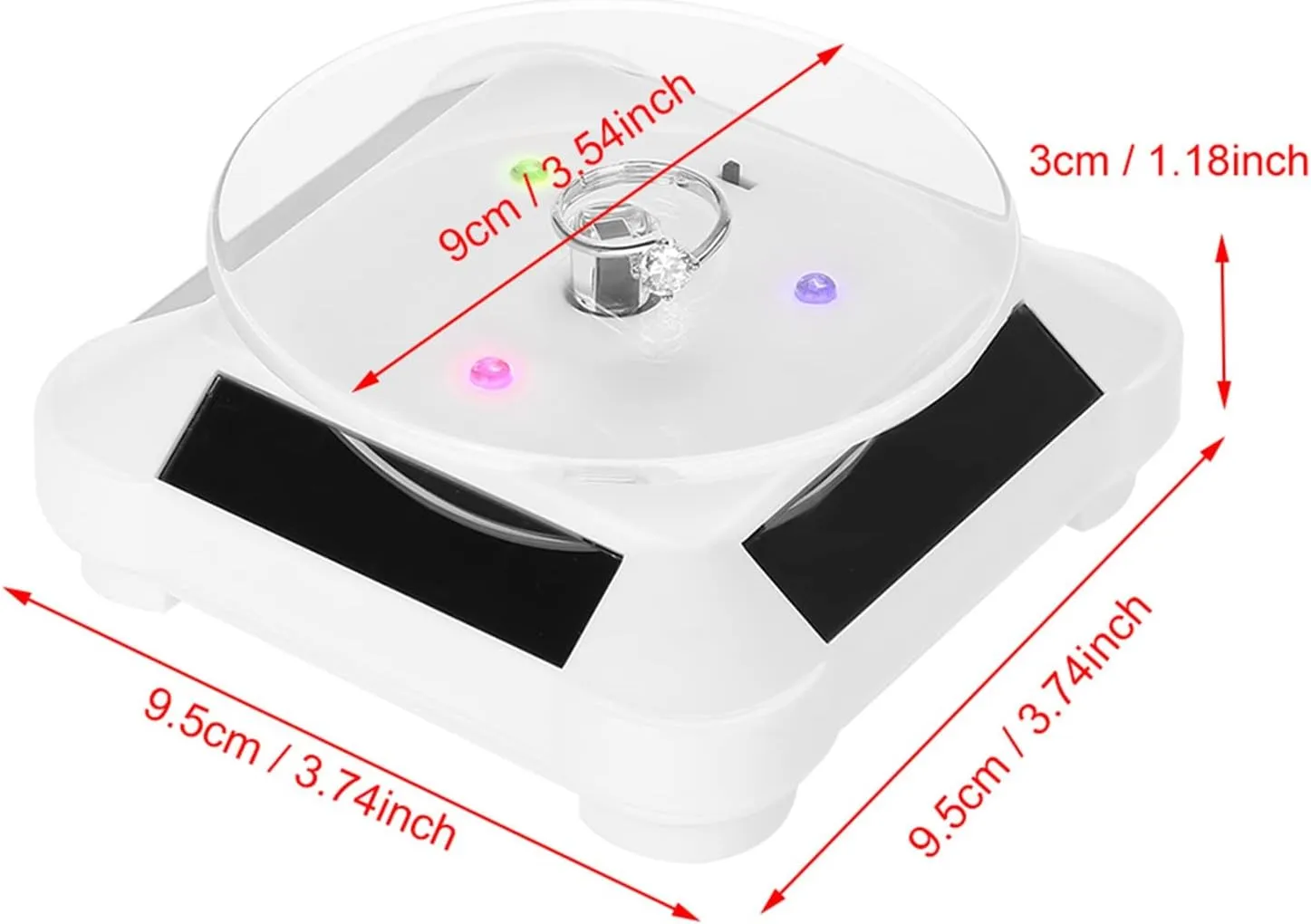 Jewelry Phone and Watches (White) Acouto R 360 Rotating Display Stand uncritical issue unaware with LED for 