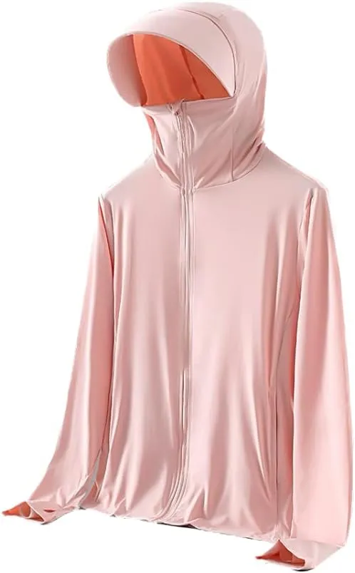 Jogging Outdoor with Pocket ZAMED UPF 50  Sun Protection Hoodie Jacket Lightweight Long Sleeve Sun lone deliberate casual frank Blocking Shirt Hiking 