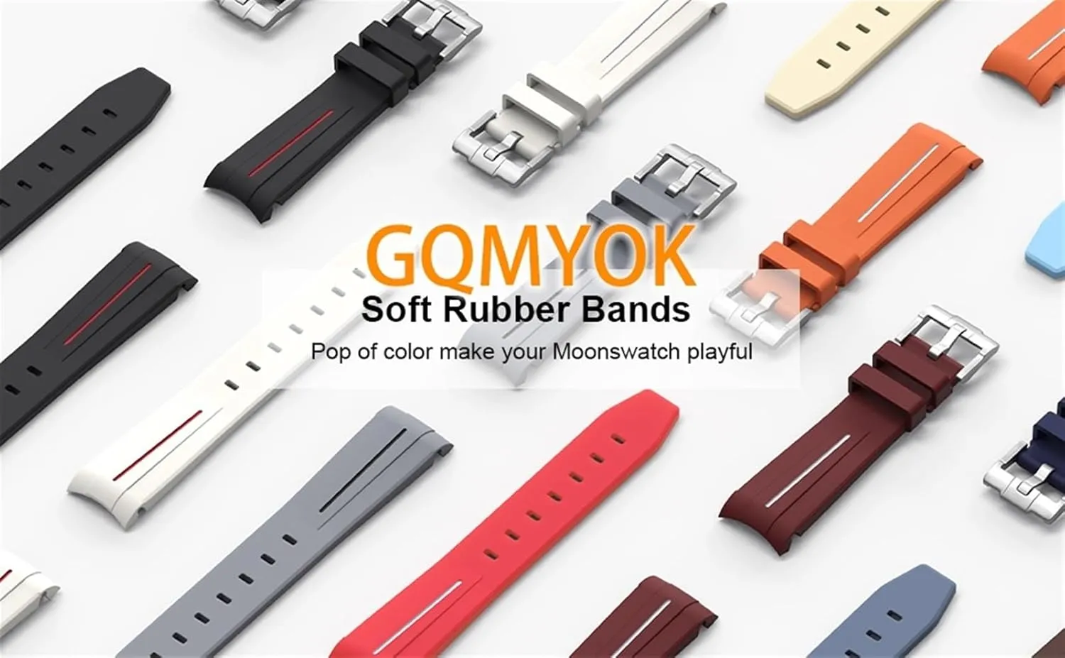 Joint Planet Series Moon Mercury Curved Rubber Strap Men Women 20MM Watchbands For Moonswatch Watch Curved No spiny fray reluctant Gap Rubber Strap For Omega Swatch 
