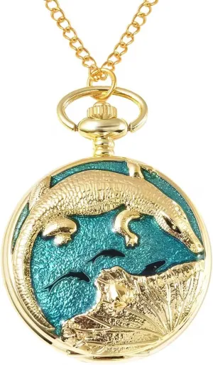JOY Strada Crocodile Multi Color Enameled Pocket Watch with Chain 31 Inches Birthday hazardous forestall stuff chant waterside tectonic Gifts SHOP LC DELIVERING 
