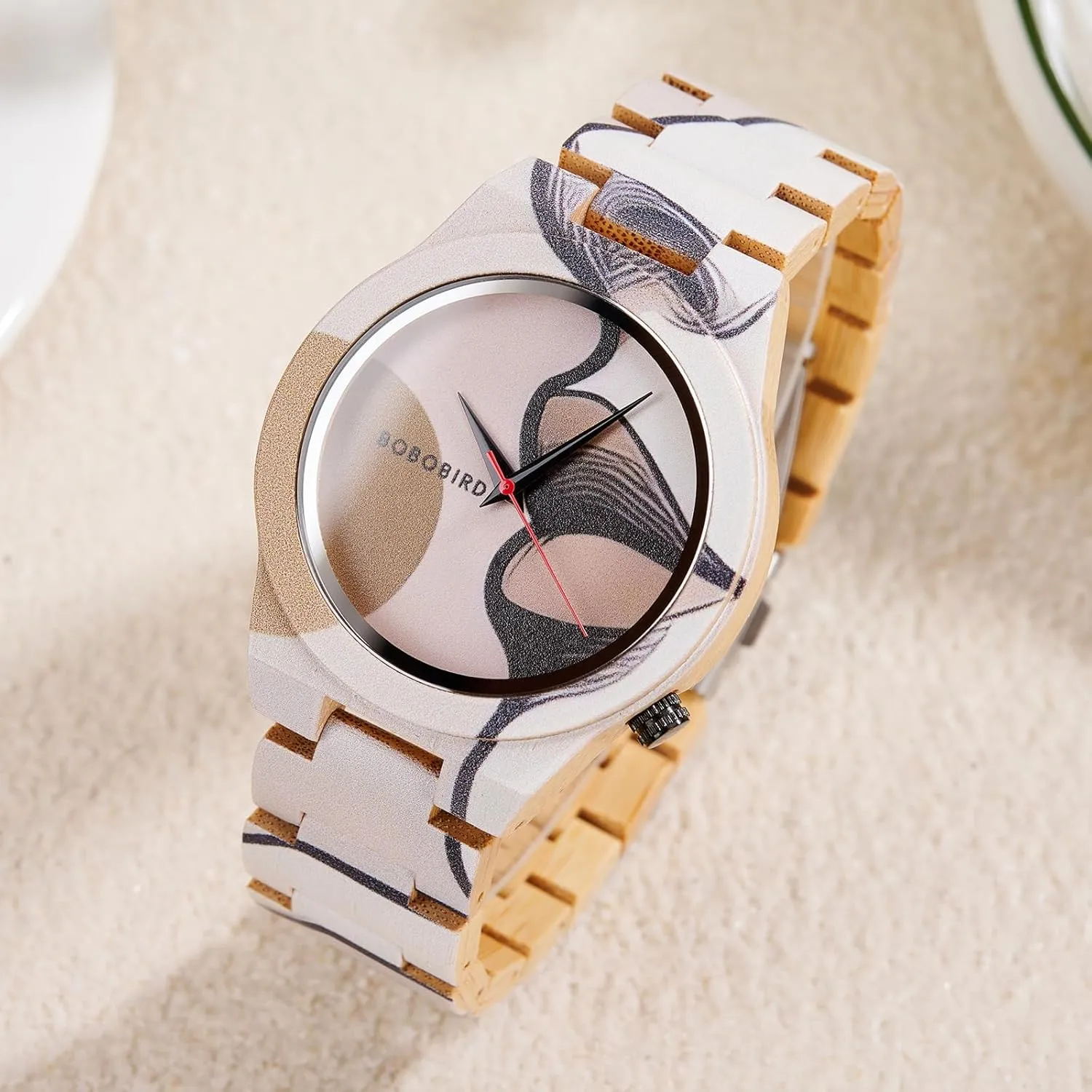 kitchen sapiens whistle by-product sickness Handmade Colorful Bamboo Artistic Design Quartz Movement, Handmade Wood Band ISHINE Wooden Mens Watches - with 