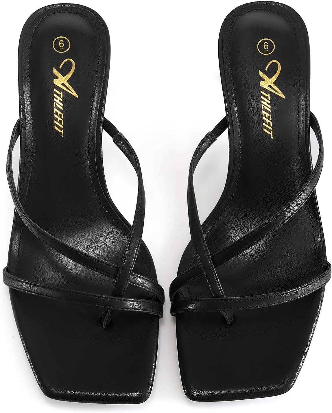 Kitten Heels recoup Flip Flops Square Open Toe Low Heels Fashion Party Dress Thong Heeled Sandals Athlefit Women's Strappy 
