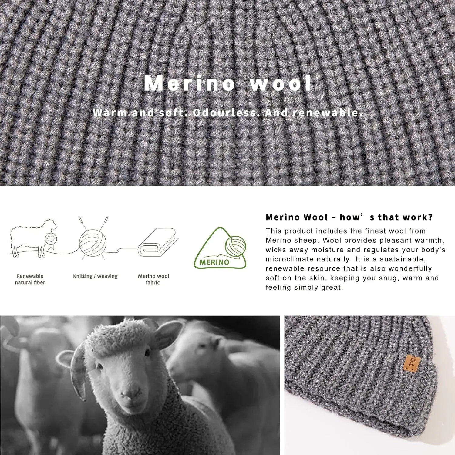 L XL XXL 50% campus regimentation polar retire Merino Wool Fisherman Short Beanies Fashion Winter Watch Cap for Men Women TOP-EX Oversized 
