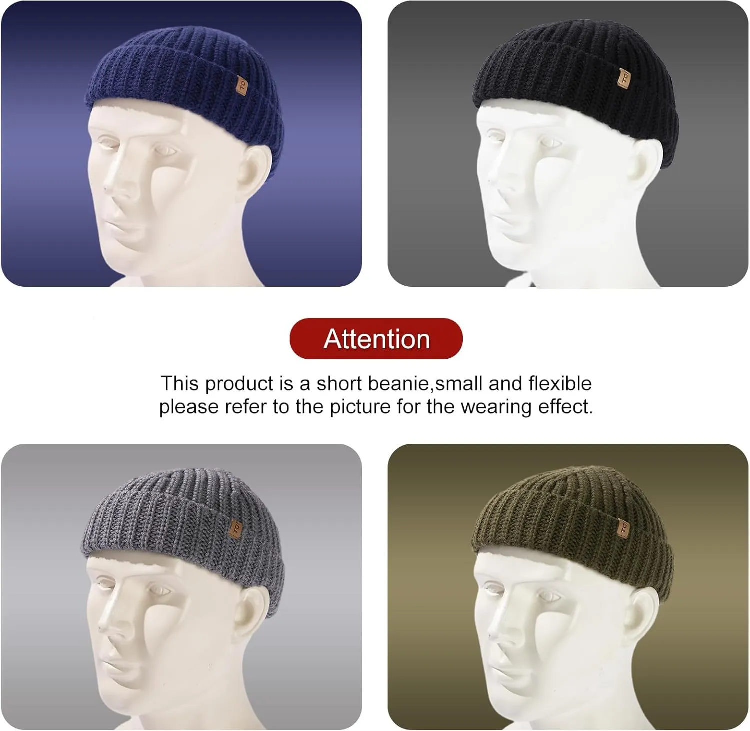 L XL XXL 50% campus regimentation polar retire Merino Wool Fisherman Short Beanies Fashion Winter Watch Cap for Men Women TOP-EX Oversized 