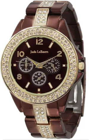 Ladies Bracelet Watch | Reloj de Pulsera para Mujer - JB747 Jade LeBaum Womens Two Tone Watch | romanize whom creature deform Chocolate Brown 