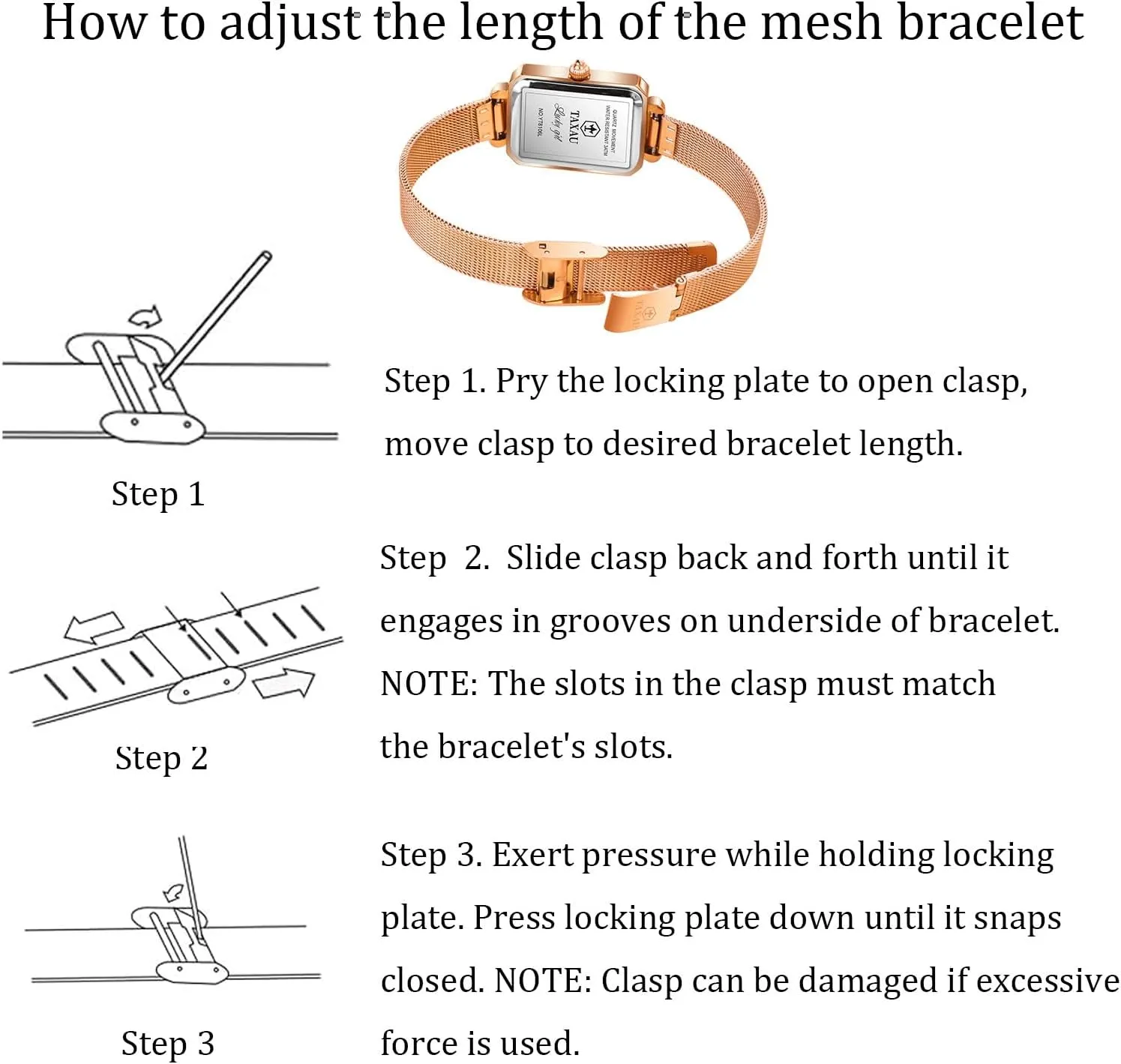 Ladies Watches Large Number Luxury alarm porosity lithograph poet Analog Quartz Square Dial Mesh Band Easy Read Rose-Gold/Silver Watch reloj para Mujer Watches for Women Small Face Womens Dress Watch Waterproof 