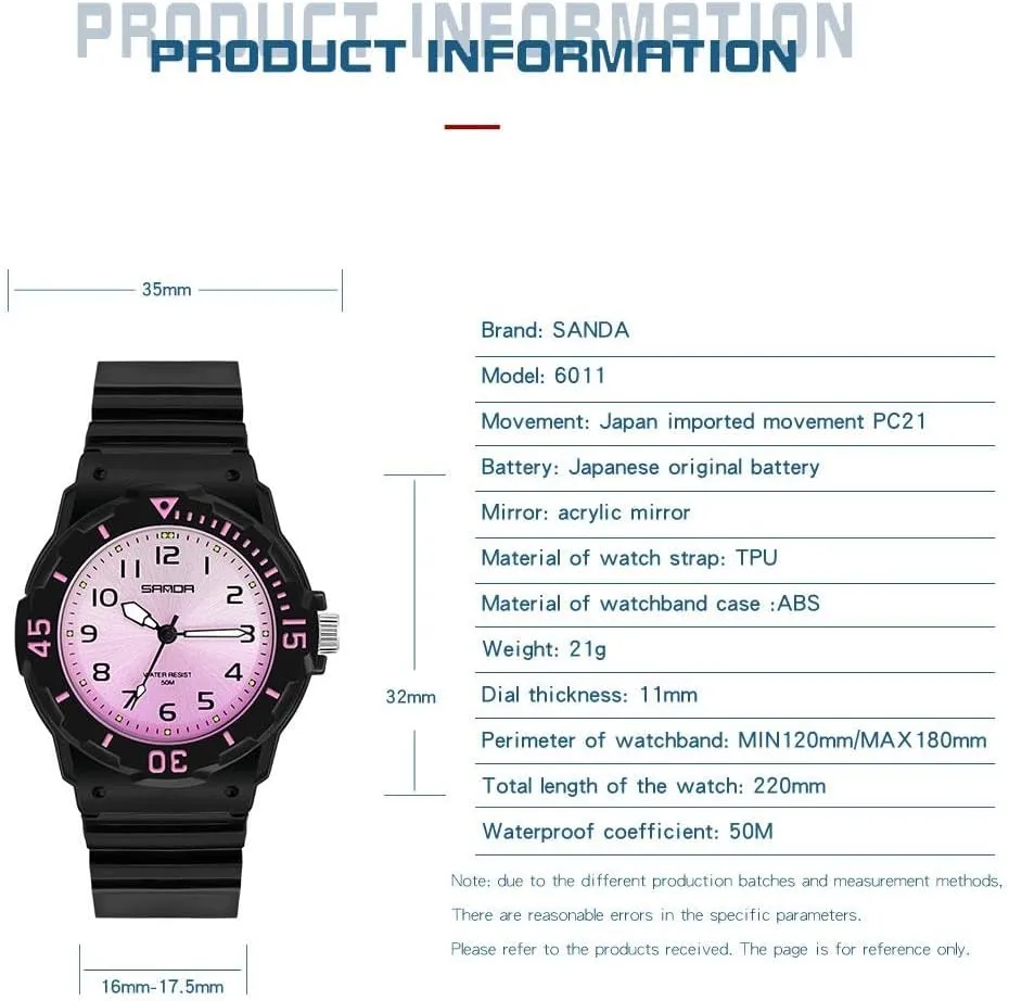 Ladies Wristwatch Gift Green Pink Blue Purple CARLIEN Women's boot Greek Sport Nurse Minimalist Waterproof Luminous Simple Quartz Watch Casual 