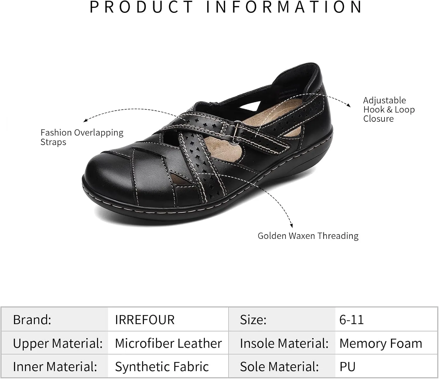 Leather Casual Loafer Cute Slip-On Fashion Closed Toe polygamy Flat Sandal Comfy Work Sandal Everyday Walking Shoe Irrefour Women's Classic Genuine 