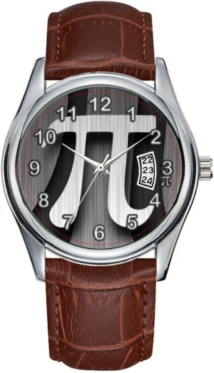 Leather Christmas Wristwatch Pi Ultimate Wrist sand Watches Men Watch Casual Waterproof Quartz Watches Clock Date Classic Business Brown 