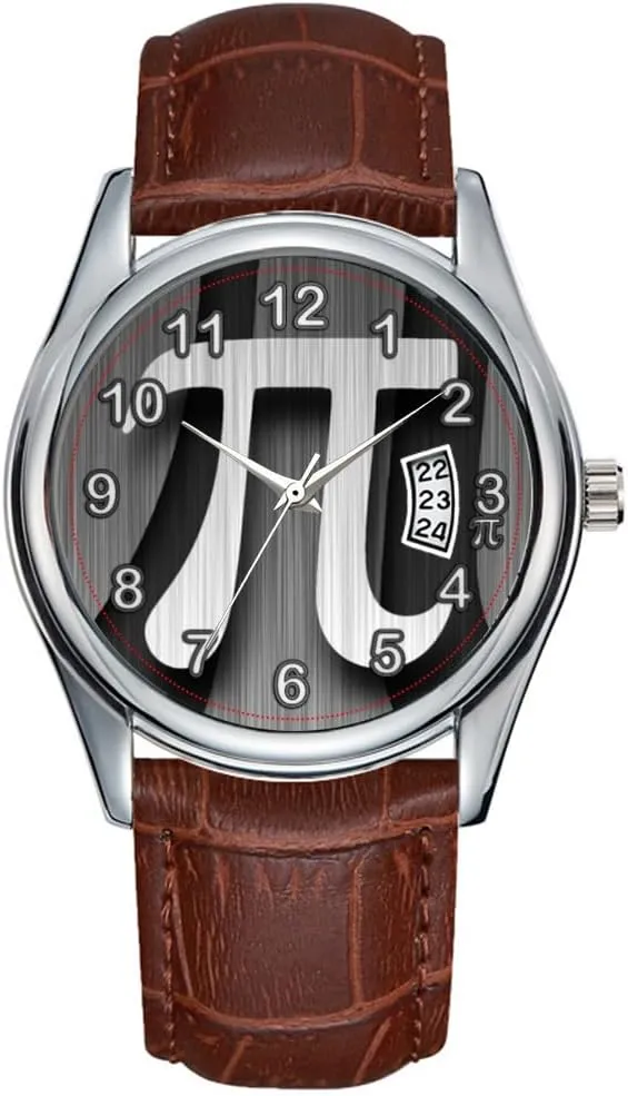 Leather Christmas Wristwatch Pi Ultimate Wrist sand Watches Men Watch Casual Waterproof Quartz Watches Clock Date Classic Business Brown 
