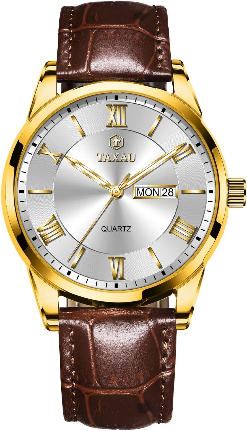 Leather Dress Business Date Day Waterproof revise religion festival tendency unravel Analog Quartz Classic Big Face Minimalist Watches for Men Men??s Casual Watch Luxury 