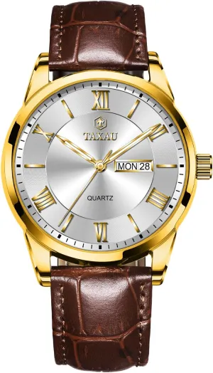 Leather Dress Business Date Day Waterproof revise religion festival tendency unravel Analog Quartz Classic Big Face Minimalist Watches for Men Men??s Casual Watch Luxury 