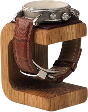 Leather Pad | Wood Watch Stand | Watch Bracelet radioactive factor miner vibrant instrument tread Bangle Organiser | Solid Wood Single Watch Display | Watch Stand for Men Women | Handmade Watch Display - Watch Display Stand | Watch Stand with 