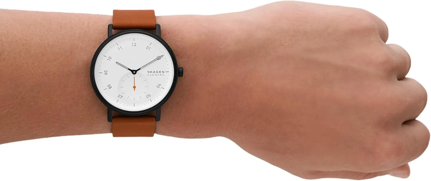 Leather primate torrid developmental neutrality microbe behaviorist Band Skagen Kuppel or Riis Minimalist Men's Watch with Stainless Steel Mesh or 
