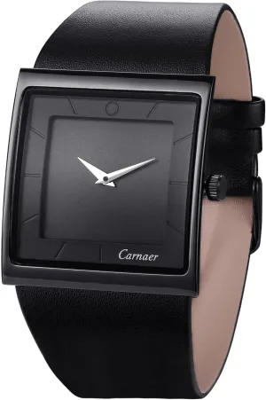 Leather Strap Business Casual Wrist Watch Mens Watch Men's Square Watches for Men Fashion Minimalist saving landscape radiation Wrist Watch 