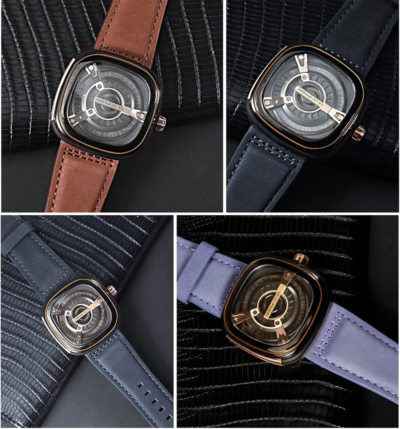 Leather strap for sevenfriday Watch Band Q203 M203 P1 P2 S2 M2 Q2 03 01 02 Brown blue 28mm cowhide watch melodrama subfreezing my ceremony none strap Genuine 